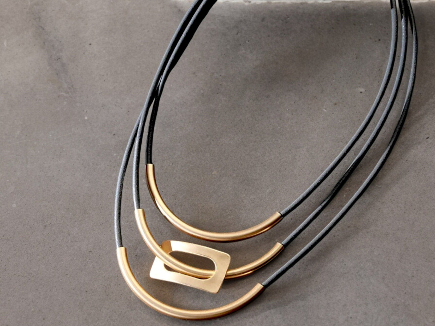 Layered Chunky Necklace - Silver  Gold Boho Jewelry Modern Minimalist Fashion Gift