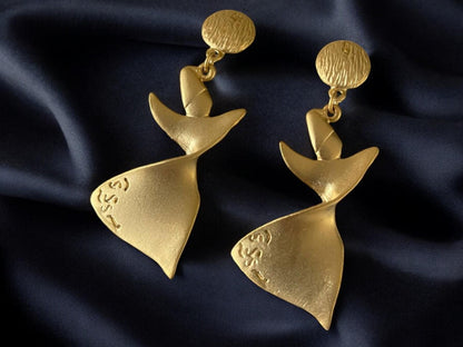 Sufi Dervish Earrings - Handmade 18K Gold-Plated Spiritual Jewelry