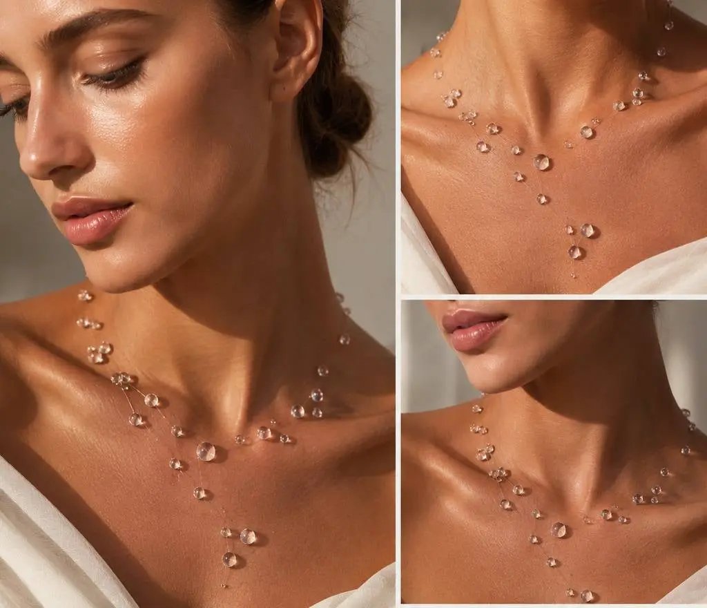 Limited Dewdrop Epoxy Resin Necklace Water Drop Design by Adornity