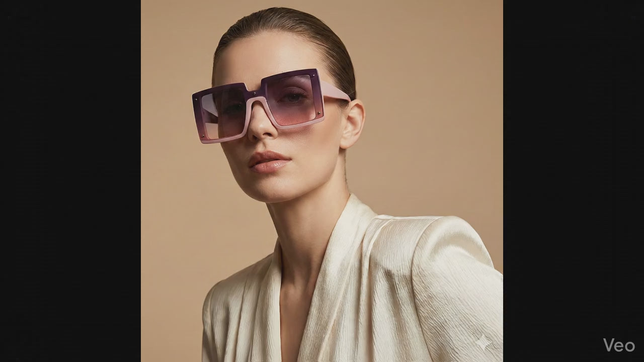 Oversized Square Sunglasses – Fashion Sunglasses With Gradient Polycarbonate Lenses