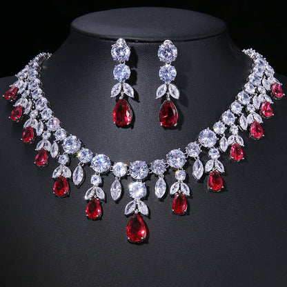 Elegant Geometric Wedding Jewelry Set with Cubic Zirconia
 Make a Statement with our Cubic Zircon Wedding Necklace Earrings
 Step into the spotlight with our trendy and elegant cubic zirconia wedding necklace and earrings Glam DuchessGlam DuchessElegant Geometric Wedding Jewelry Set